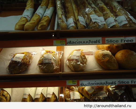 Хлеб в Тайланде от 29 бат за булку