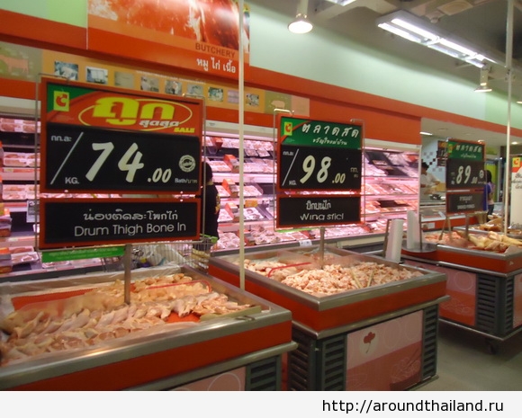 Окорочка куриные и дамские ножки от 74 бат за 1 кг