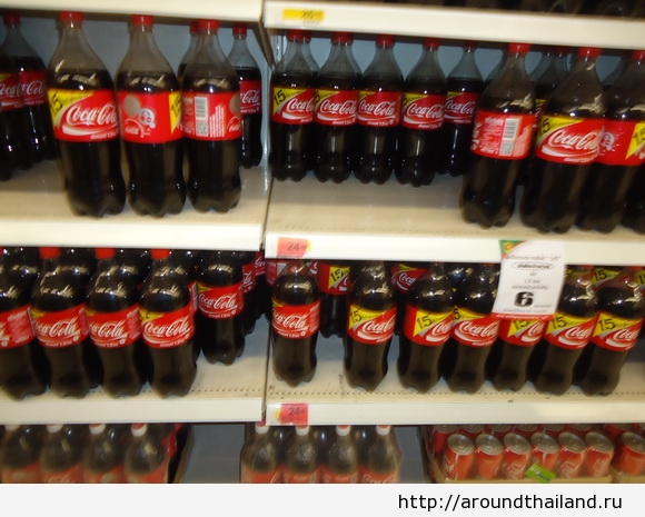 Coca Cola в Паттайе от 24 бат за 1 литр
