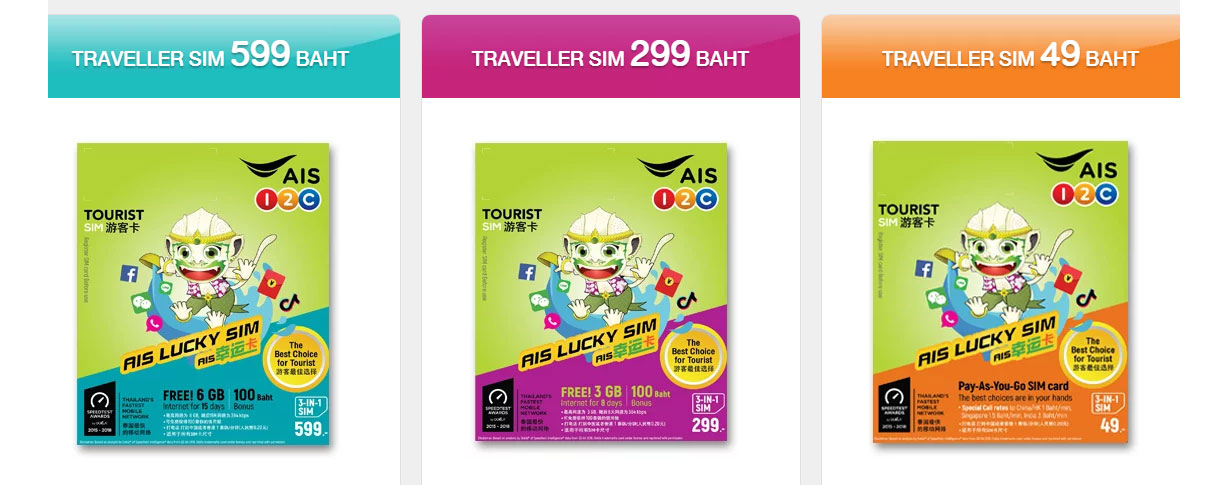 Текущие тарифы на интернет и сотовую связь предлагаемые компаний AIS