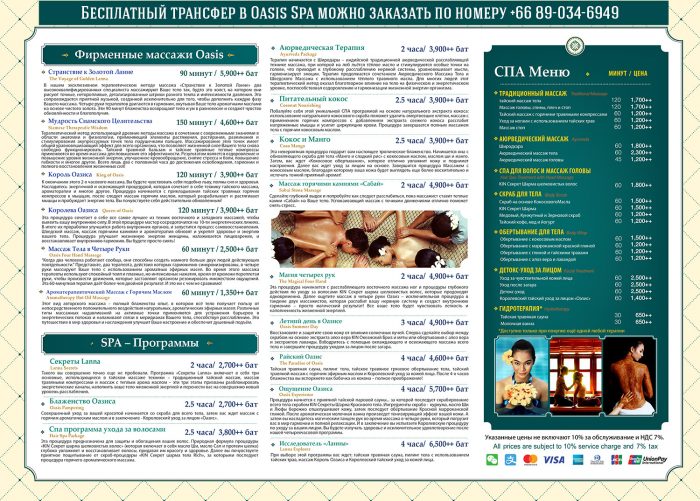 Полный перечень процедур с ценами